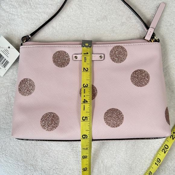 NWT Kate Spade Haven Lane Pink Glitter Polka Dot Crossbody Bag - Picture 15 of 16